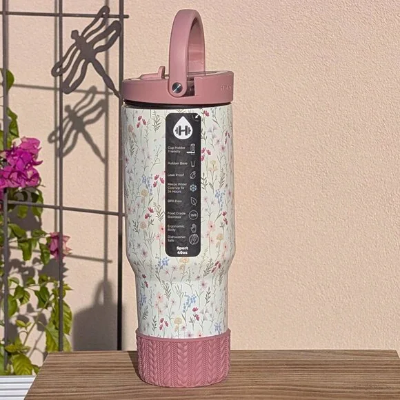 🌸 LIMITED EDITION HydroJug 40oz Sport, WILDFLOWER + Custom Boot - Picture 1 of 7